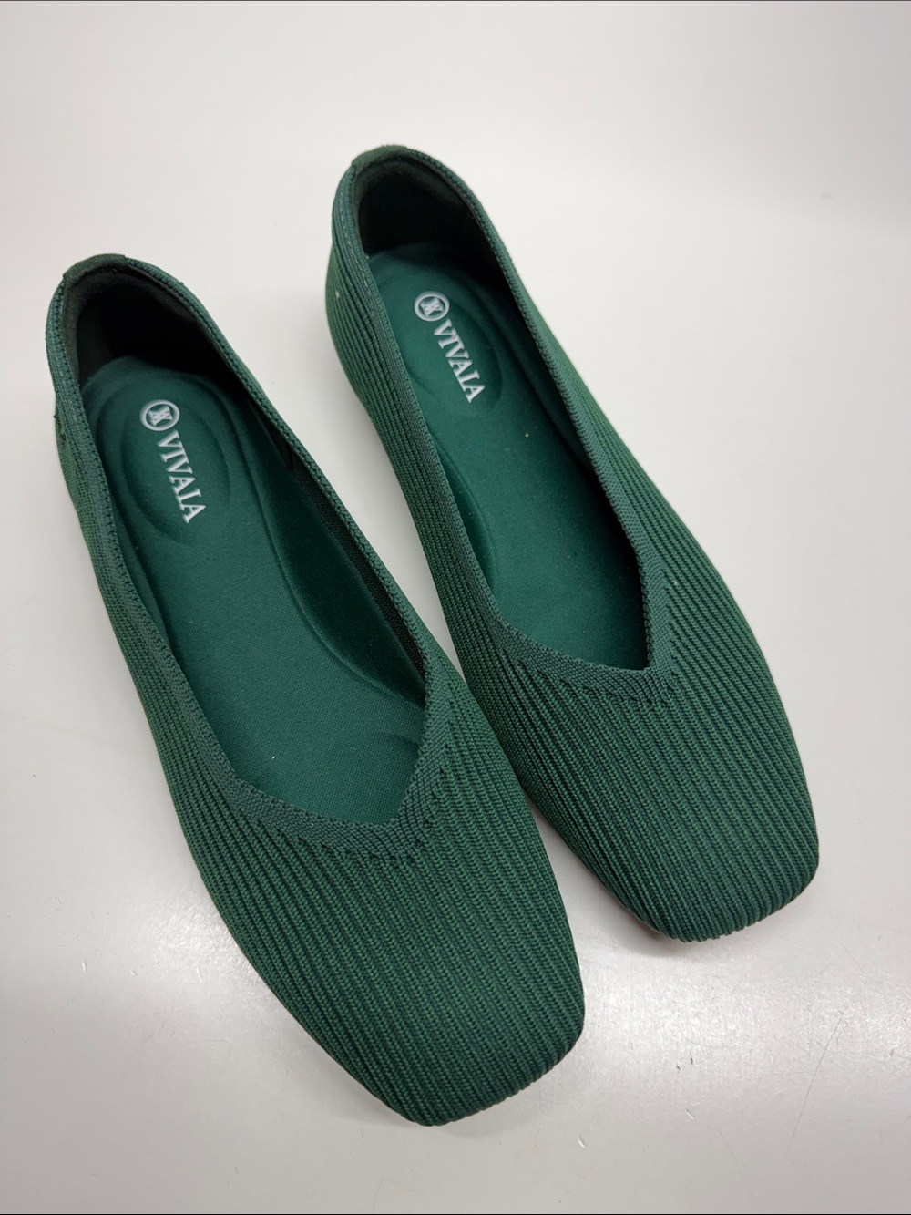 Vivaia Margot 2.0 Flats Slip On Washable Ballet Flat Shoes Square Toe Green 6